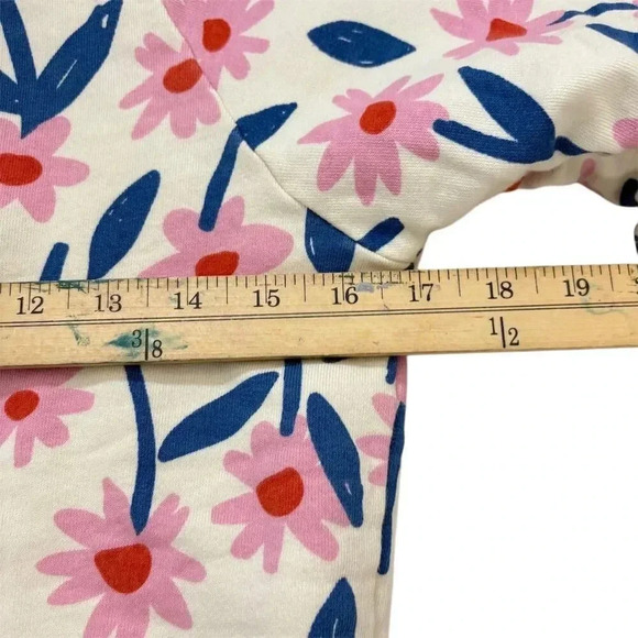 Hanna Andersson Fleece Girls Floral Pullover Sweatshirt Size 10 Reversible - Picture 6 of 7